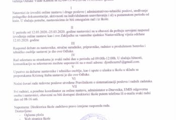 ODLUKA O PRERASPODJELI RANDOG VREMENA
